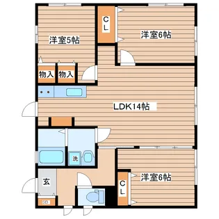 宮城県名取市大手町4【アパート】の間取り