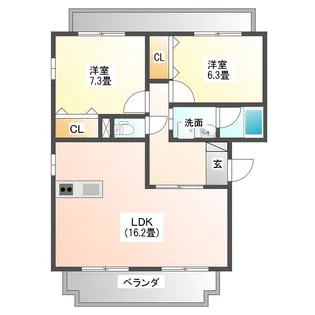 第二高井ハイツ【1階】の間取り