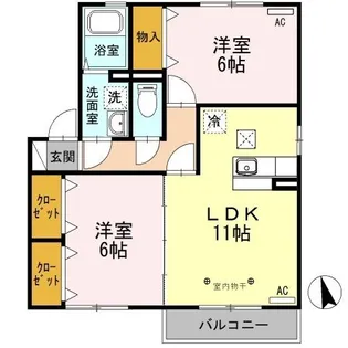 カーサ・ミリオーレ III【1階】の間取り