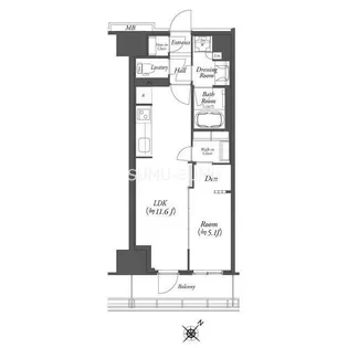 WORVE横浜伊勢佐木町【12階】の間取り