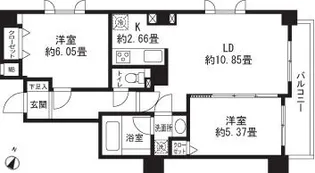 東京都世田谷区三軒茶屋2【マンション】の間取り