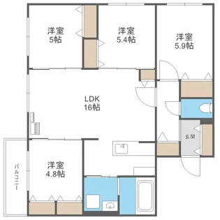 BLUE FOREST【4階】の間取り
