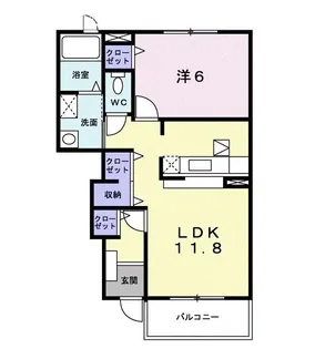 サンリットララ【1階】の間取り
