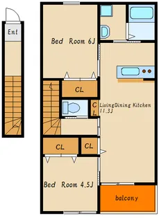 2LDKの間取り画像