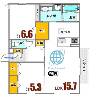 FanTasy Space矢野東【1階】の間取り