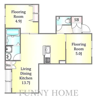 東京都大田区久が原6【マンション】の間取り