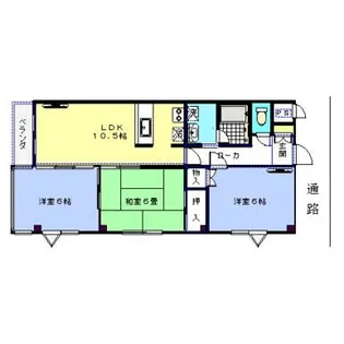 プランドール長尾A【3階】の間取り