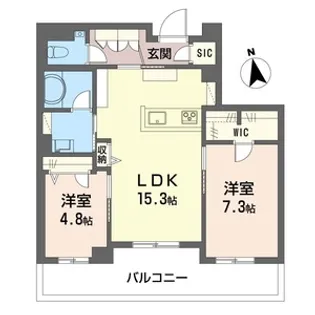 ゼフィールメゾンプレミア緑園【3階】の間取り
