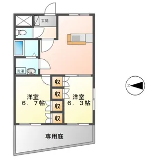 ガーデンプレイス【1階】の間取り