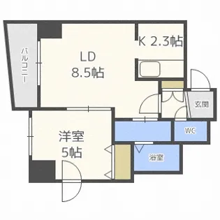 北海道札幌市中央区南六条西26【マンション】の間取り