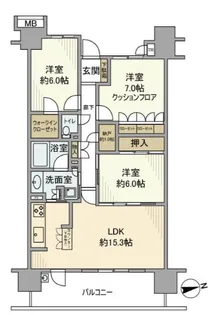 ワンダーベイシティSAZANガーデンイースト【20階】の間取り