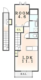 徳島県阿南市見能林町長池ノ北【アパート】の間取り