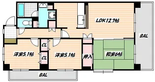 千葉県船橋市藤原1【マンション】の間取り