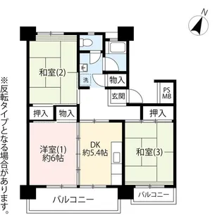 UR多摩ニュータウン諏訪【6階】の間取り