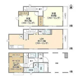 東京都足立区千住緑町2【一戸建】の間取り