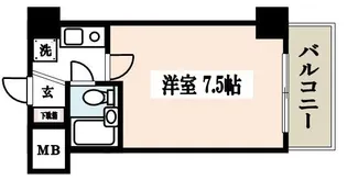 ダイアパレス御苑前【6階】の間取り