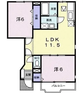 エスポワールB【1階】の間取り