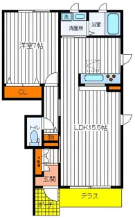 東京都立川市栄町3【アパート】の間取り
