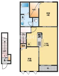 オルテンシア【2階】の間取り