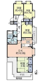 コープ野村潮見台ハイツ【1階】の間取り