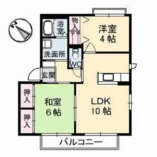グリーンヒルズほことり 壱番館【2階】の間取り