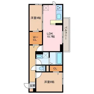 アサヒパレス久保田B棟【3階】の間取り