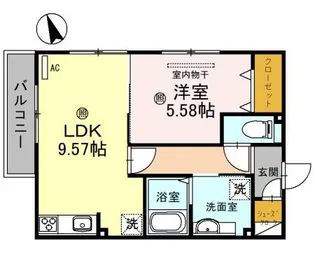フラン岡【1階】の間取り