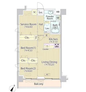 SASAZUKA TODAY【5階】の間取り