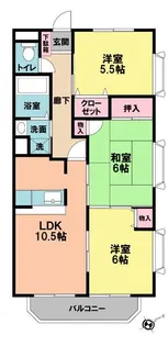 ラ・アベニール都賀【2階】の間取り