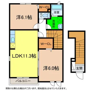 ルミエール下大野 A・B・C【2階】の間取り