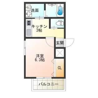 L.fino岸里WEST【2階】の間取り