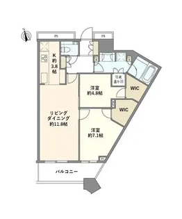 勝どき ザ・タワー【30階】の間取り