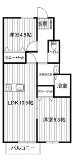 アンジュール外中原【1階】の間取り
