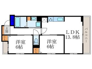 CASA御所北【2階】の間取り
