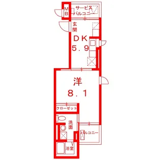 フェリーチェ ウーノ【2階】の間取り