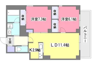 ジャルダン デ グリシーヌ【6階】の間取り