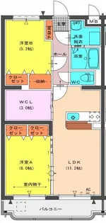 La vie belle Takeda【5階】の間取り