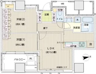 ロイヤルタワー横濱鶴見【9階】の間取り