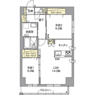 ジュノール桑園 EAST【10階】の間取り