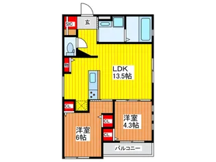 プレミールコート新橋町【2階】の間取り