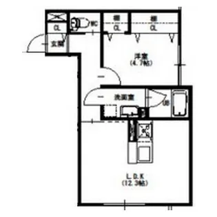 Matelass’e 渡里(マトラッセワタリ)【1階】の間取り