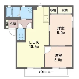 レッチワース・ハイツ C【1階】の間取り
