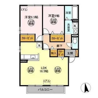 COTEAU VERT(コートヴェール)【2階】の間取り