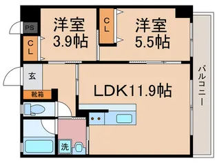 GRAND LATTICE 河原町七条 北棟【3階】の間取り