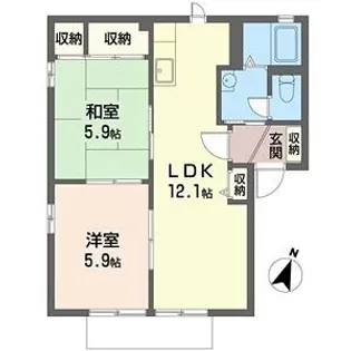 ポート・ストークA【1階】の間取り