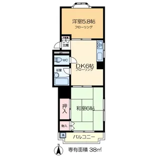 メゾン黒川【1階】の間取り