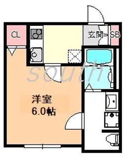レジア大今里【1階】の間取り