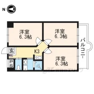 リバーロードタカノ【2階】の間取り