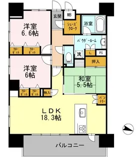 ロイヤルパークスERささしま EAST【16階】の間取り