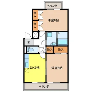 エスポワール村木D【2階】の間取り